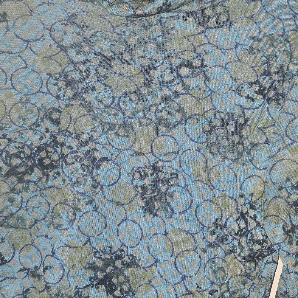 Sigrid Olsen Blue and Black Patterned Blouse - Picture 2 of 4